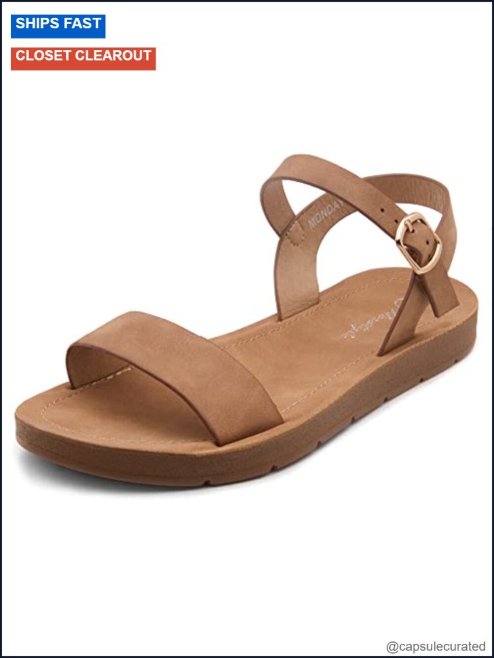 Women's Flat Sandals Adjustable Ankle Strap Slingback Dressy Casual Summer